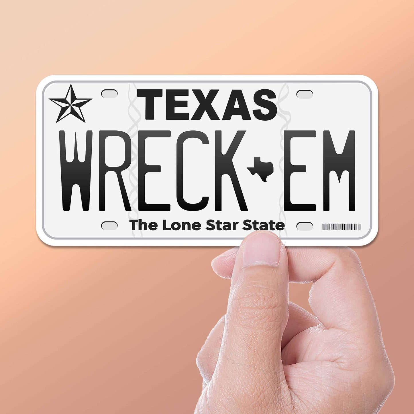 Wreck Em Texas License Plate Sticker