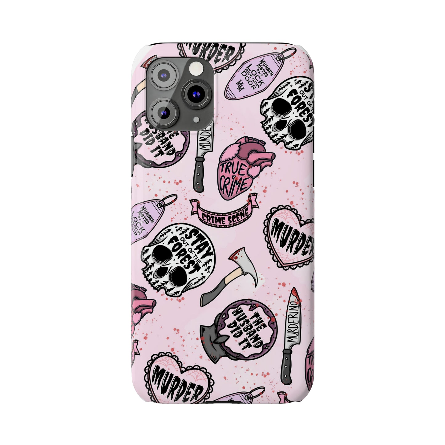 Pink True Crime Slim Phone Cases