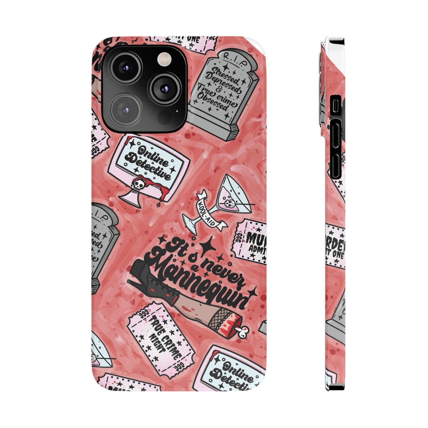 Red True Crime Slim Phone Cases