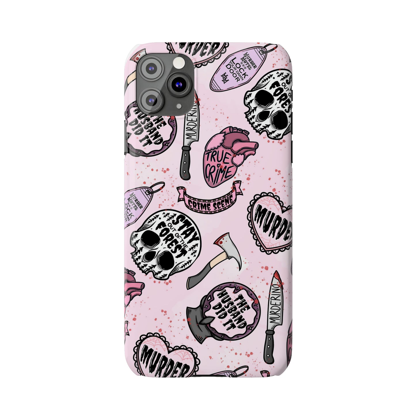 Pink True Crime Slim Phone Cases