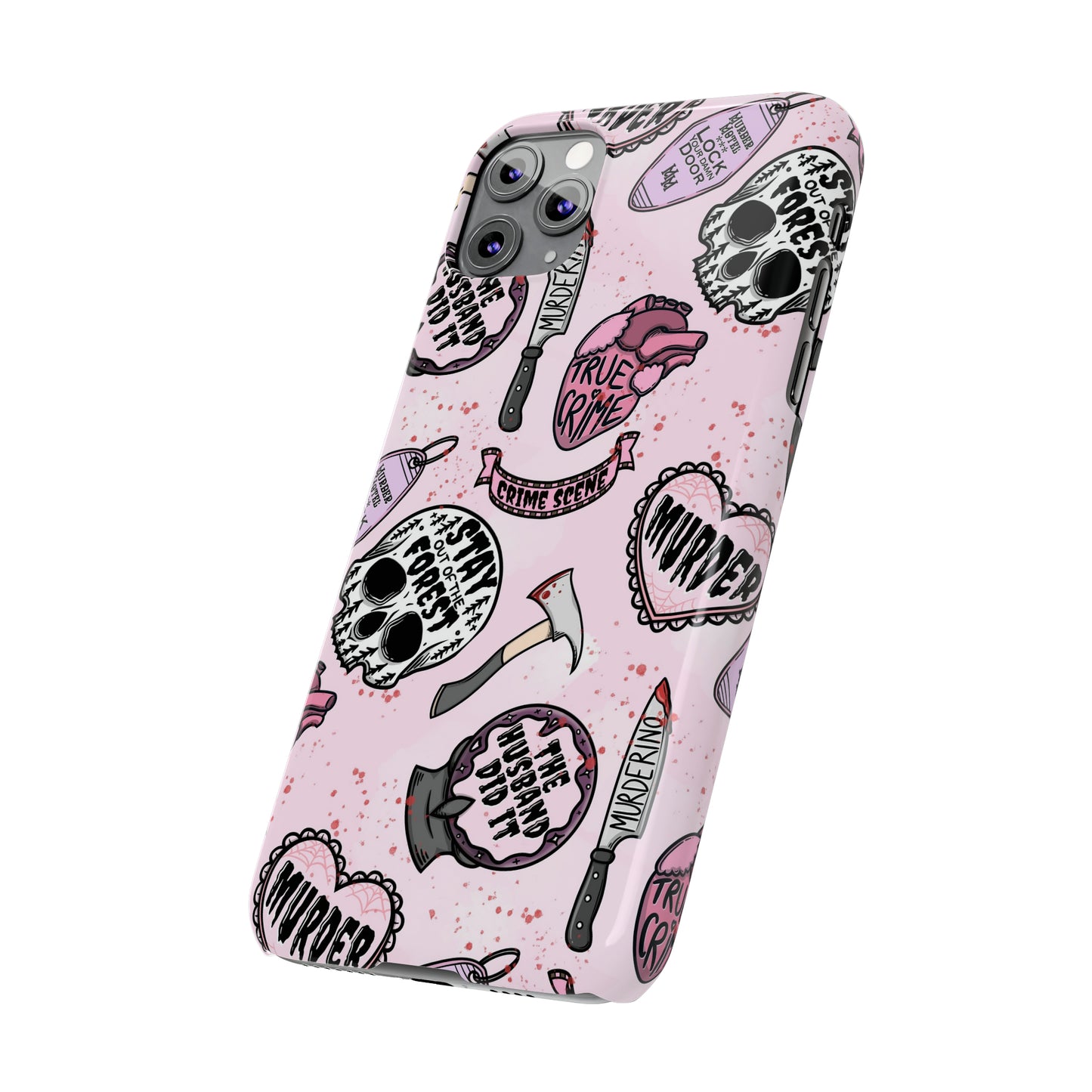 Pink True Crime Slim Phone Cases