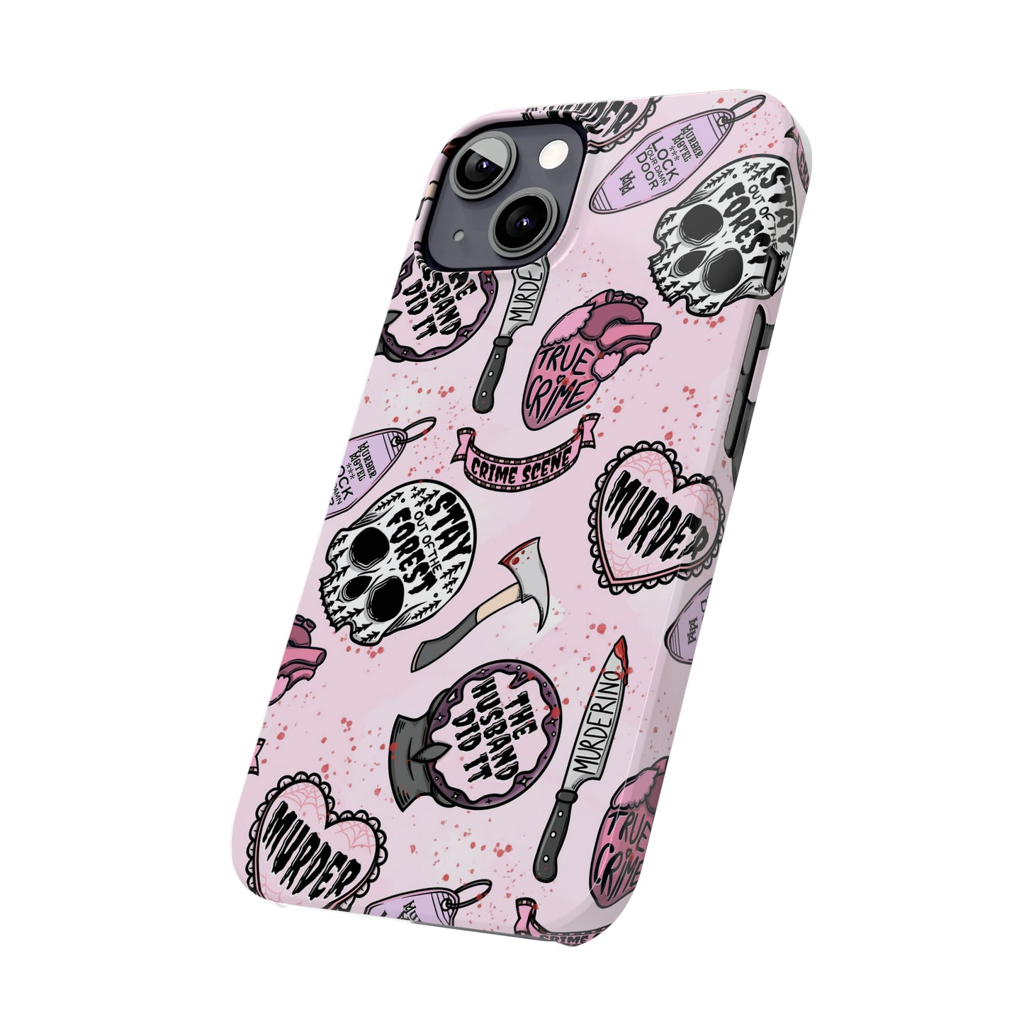 Pink True Crime Slim Phone Cases