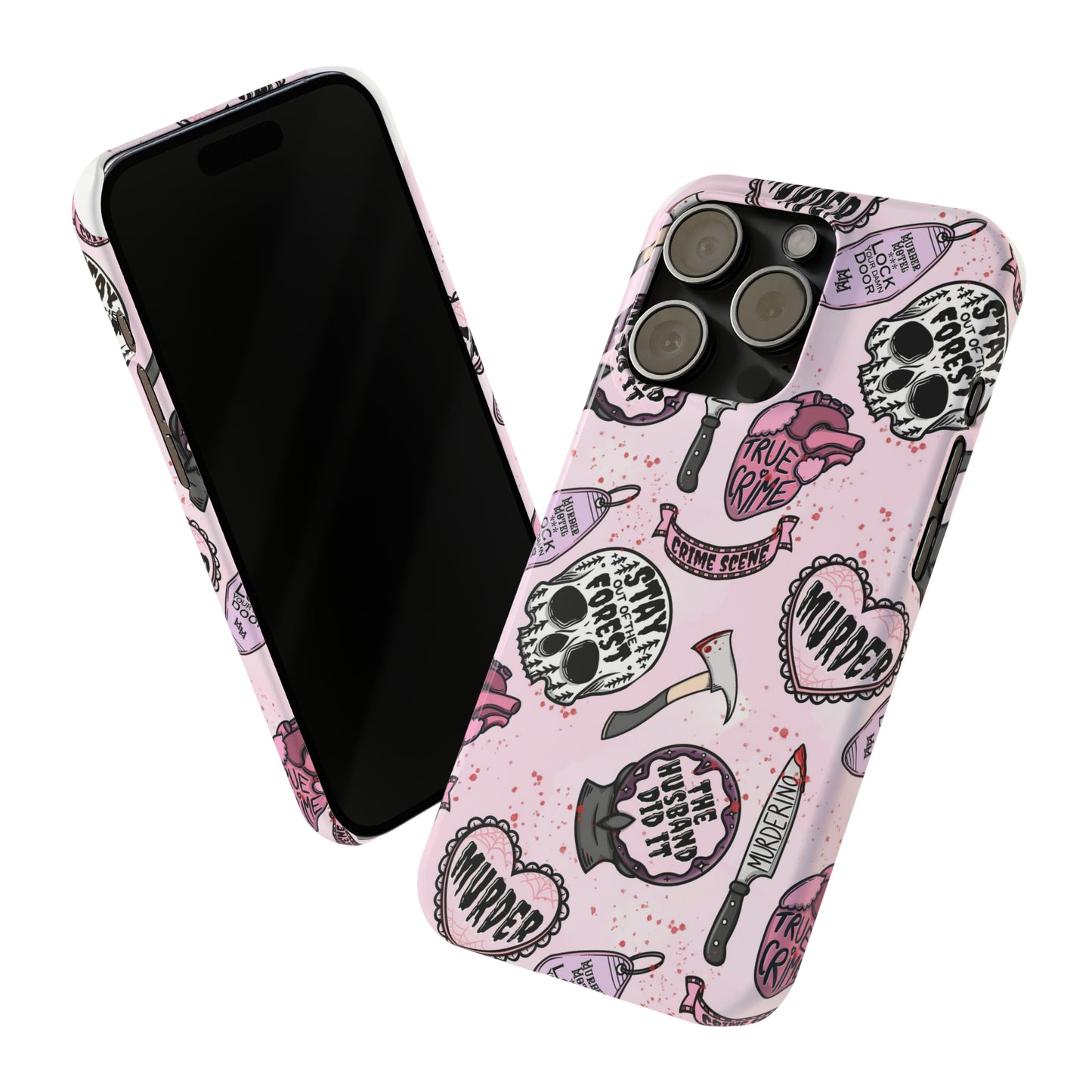 Pink True Crime Slim Phone Cases