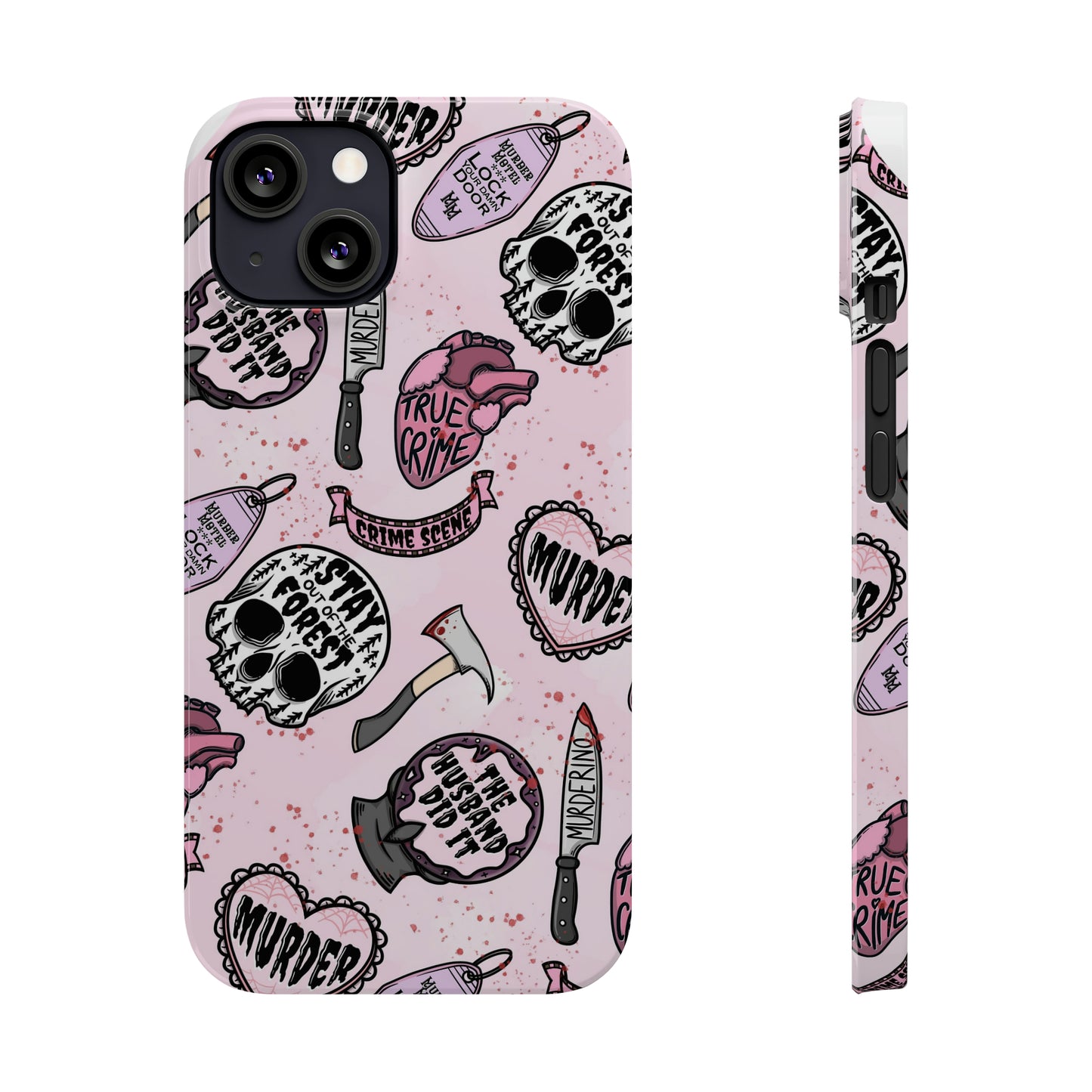 Pink True Crime Slim Phone Cases