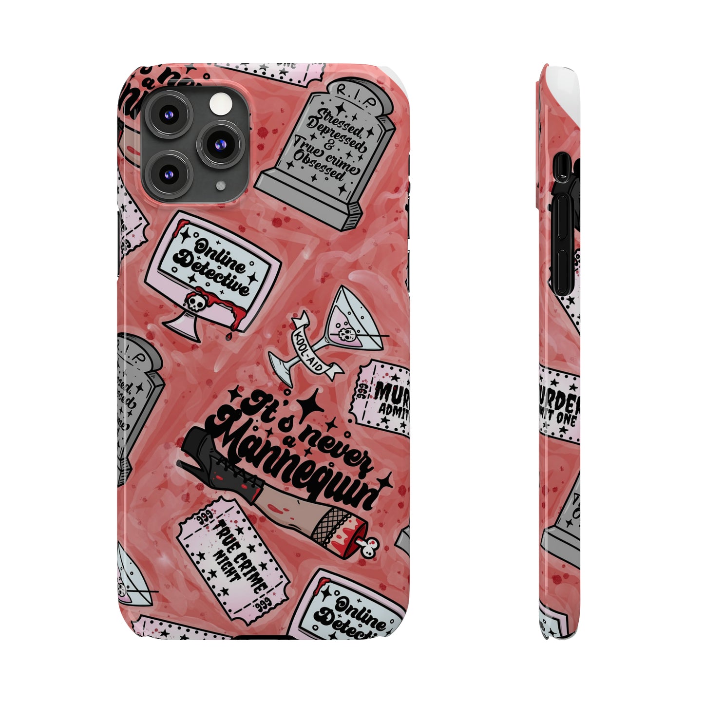 Red True Crime Slim Phone Cases