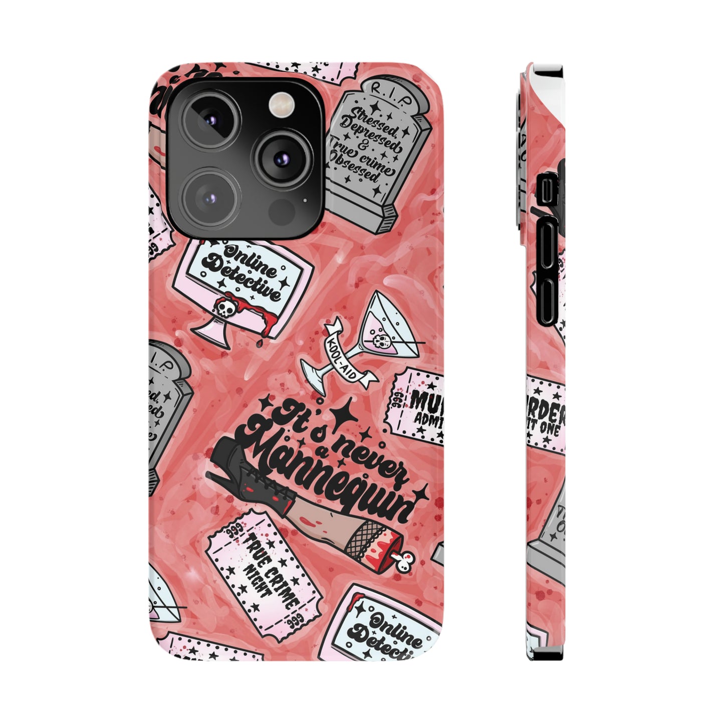 Red True Crime Slim Phone Cases