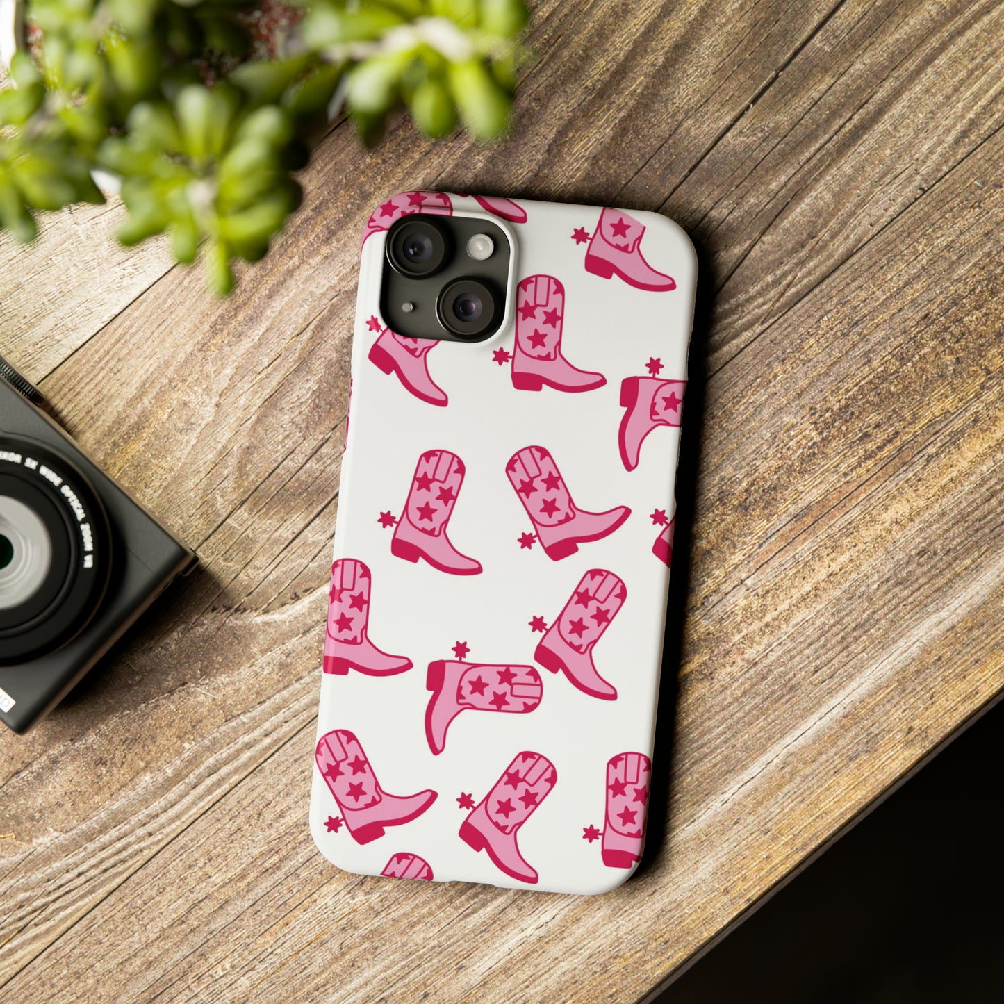 Pink Cowgirl/Cowboy Boots Slim Phone Cases