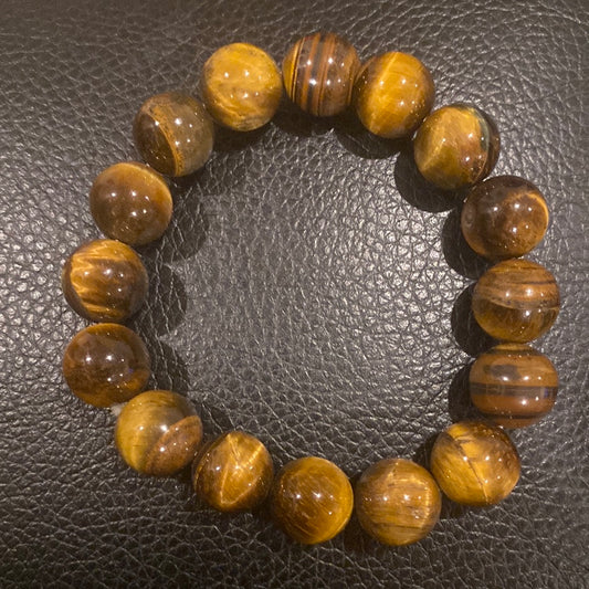 Tiger’s Eye 12mm Bead Bracelet