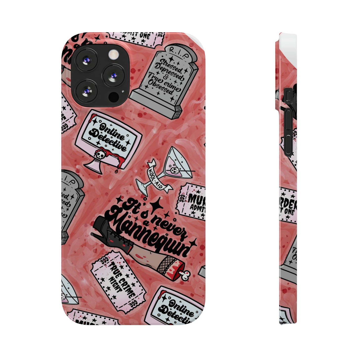 Red True Crime Slim Phone Cases