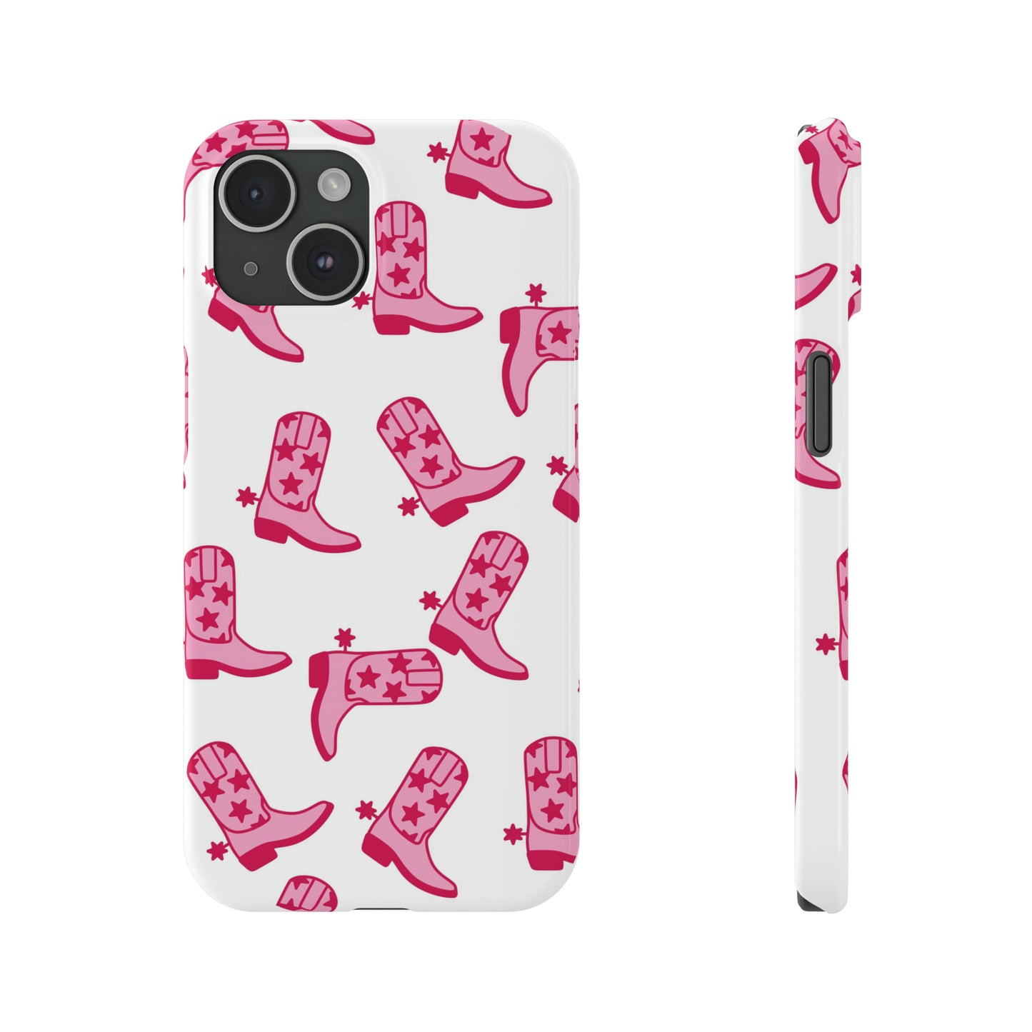 Pink Cowgirl/Cowboy Boots Slim Phone Cases