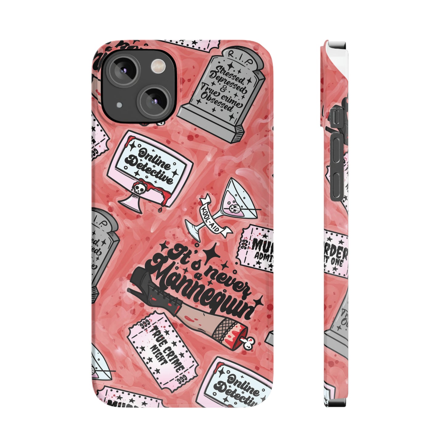 Red True Crime Slim Phone Cases