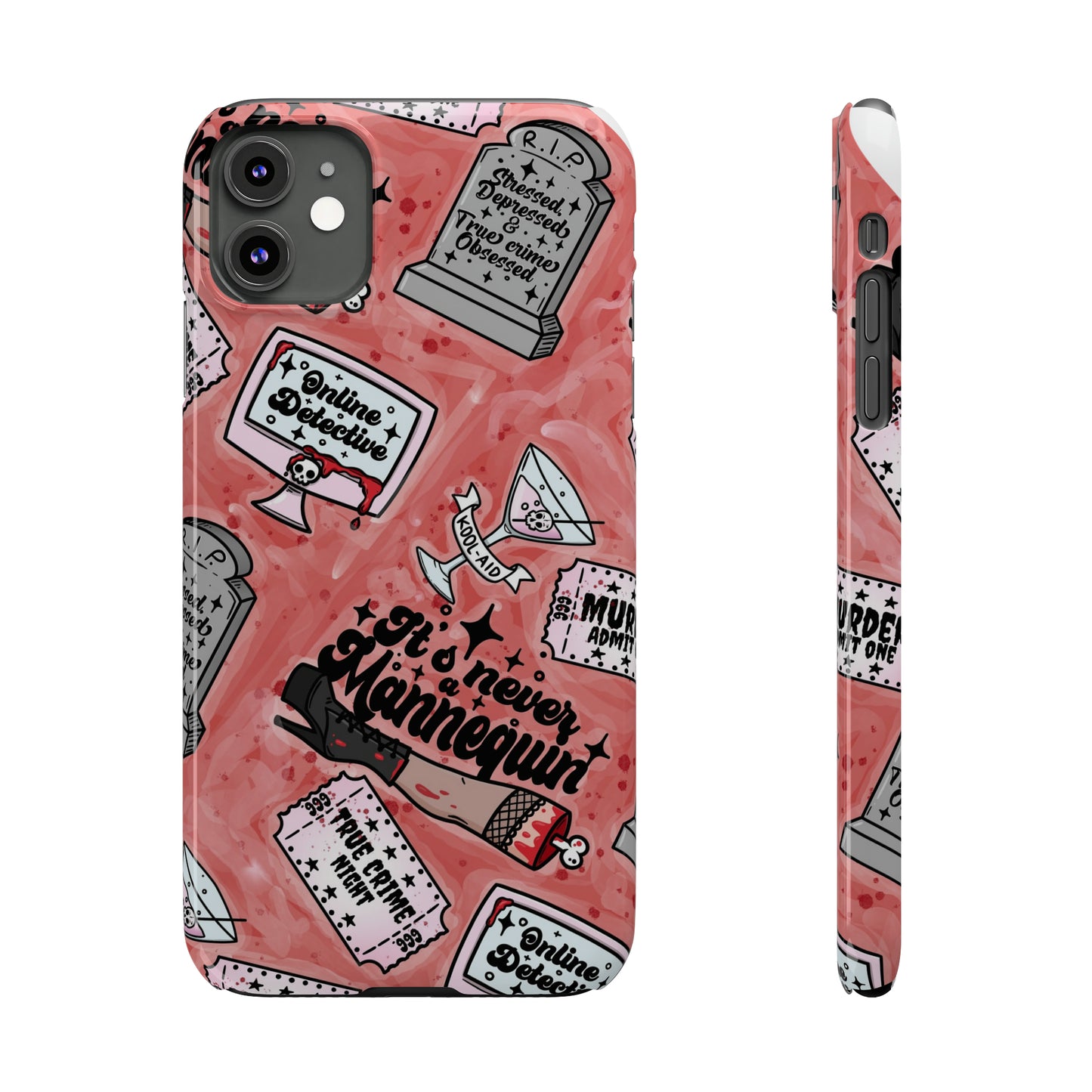 Red True Crime Slim Phone Cases