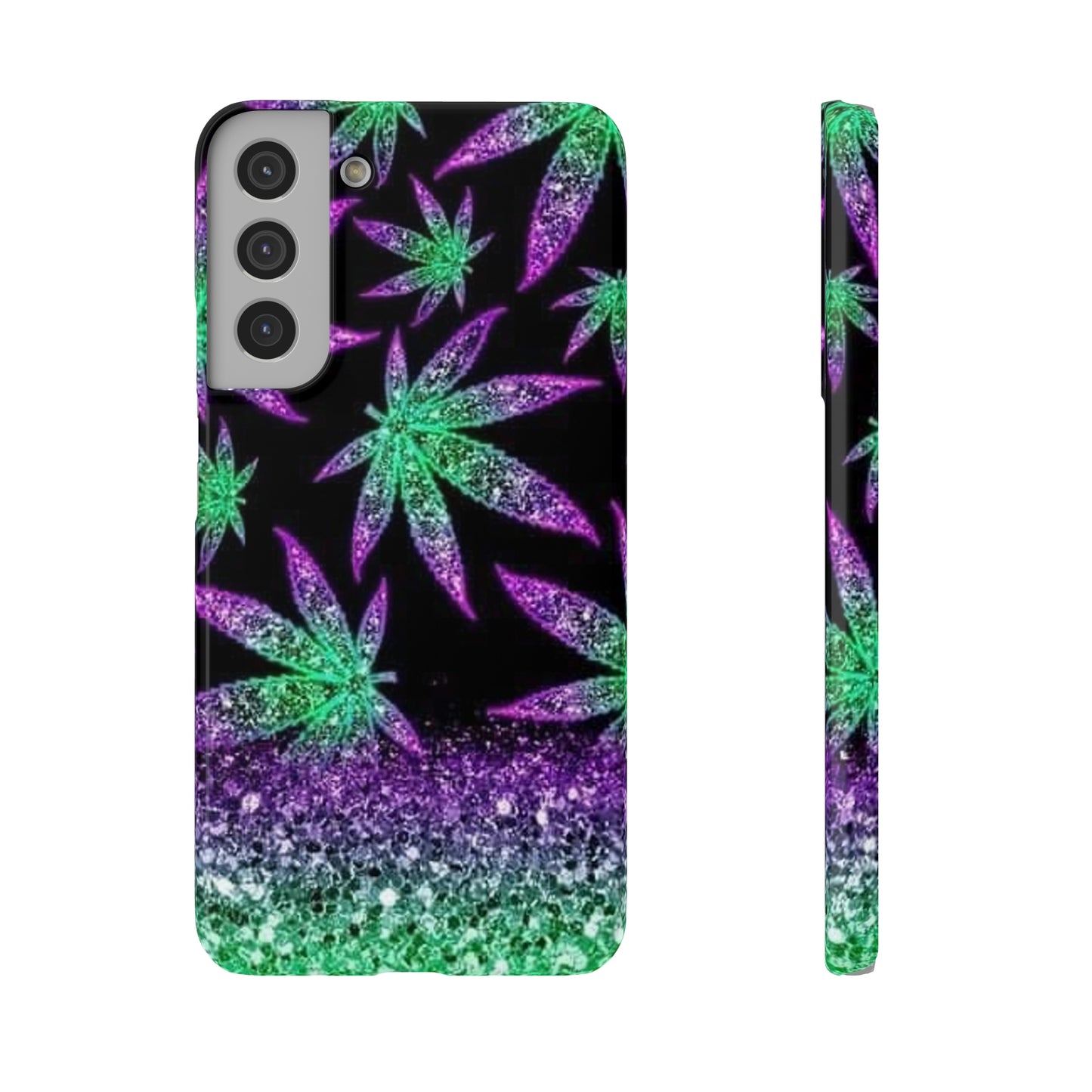 Marijuana Weed Leaf Glitter Slim Phone Case - Samsung