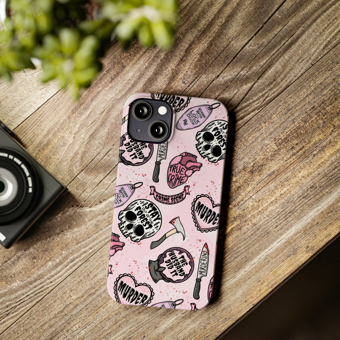 Pink True Crime Slim Phone Cases