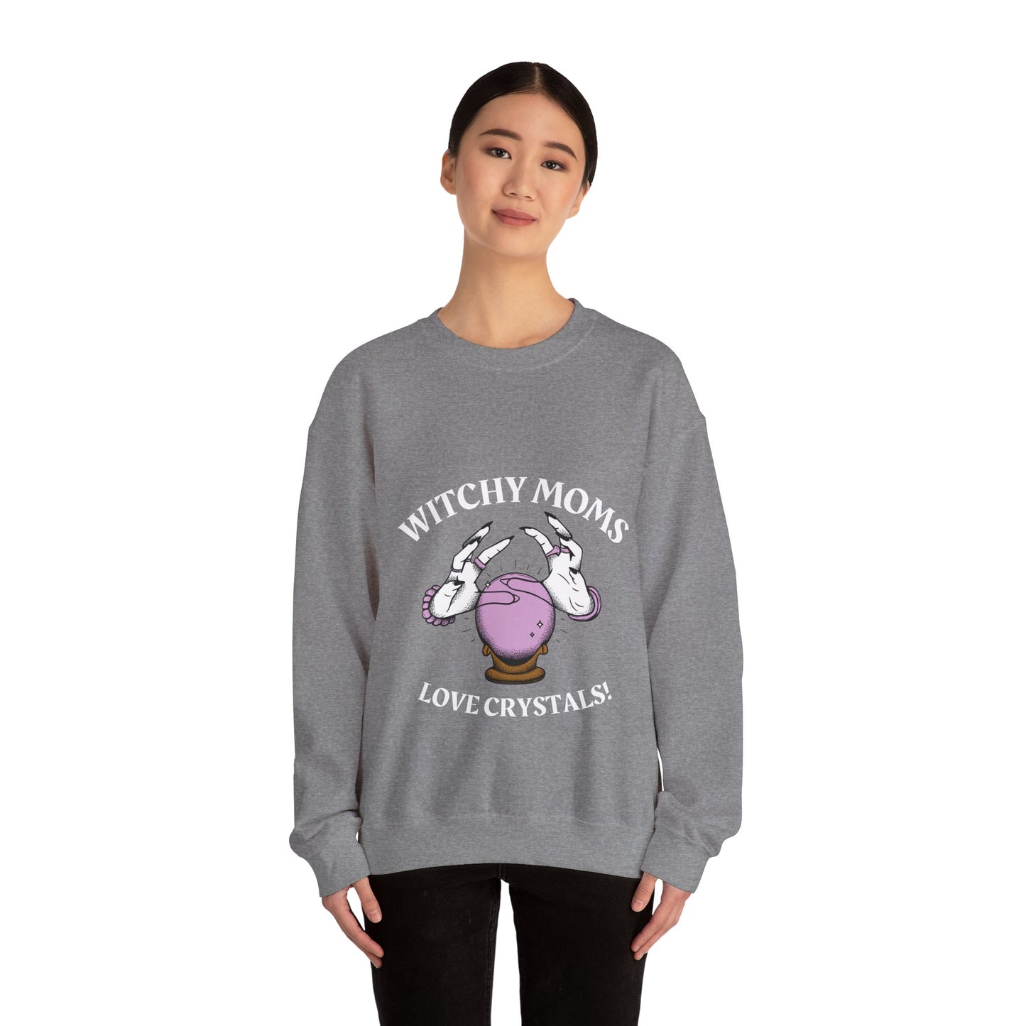 Witchy Moms Love Crystals Crewneck Sweatshirt