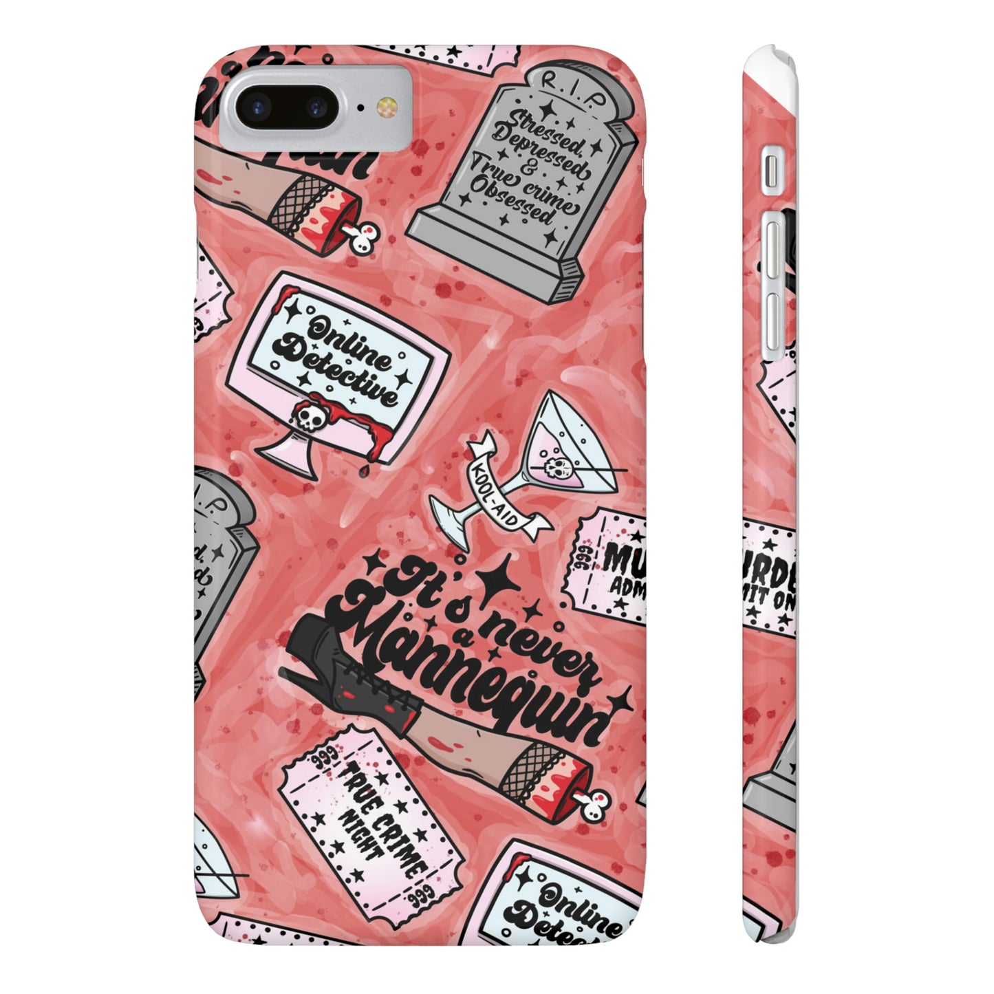 Red True Crime Slim Phone Cases