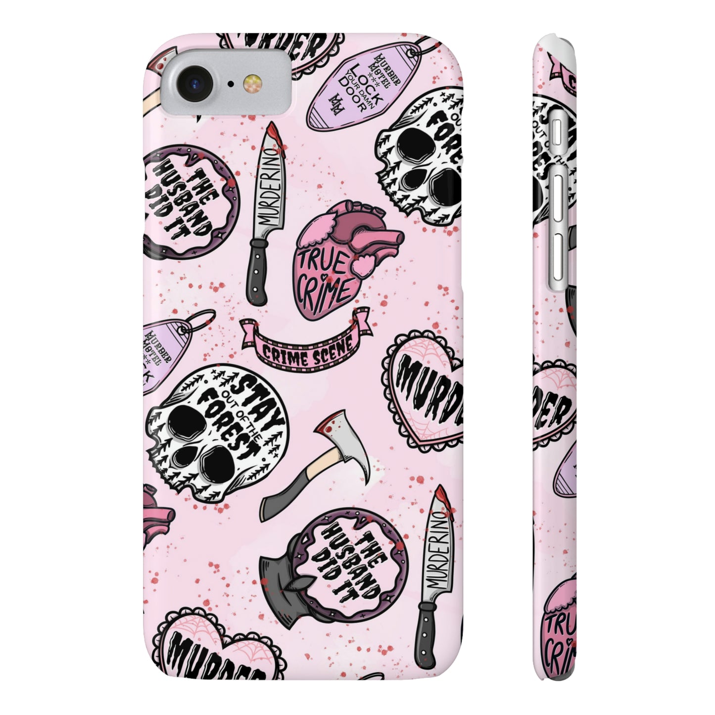 Pink True Crime Slim Phone Cases