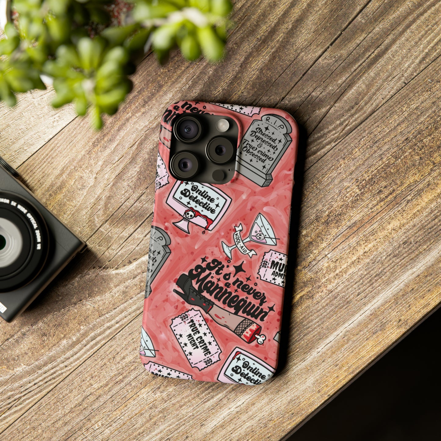 Red True Crime Slim Phone Cases