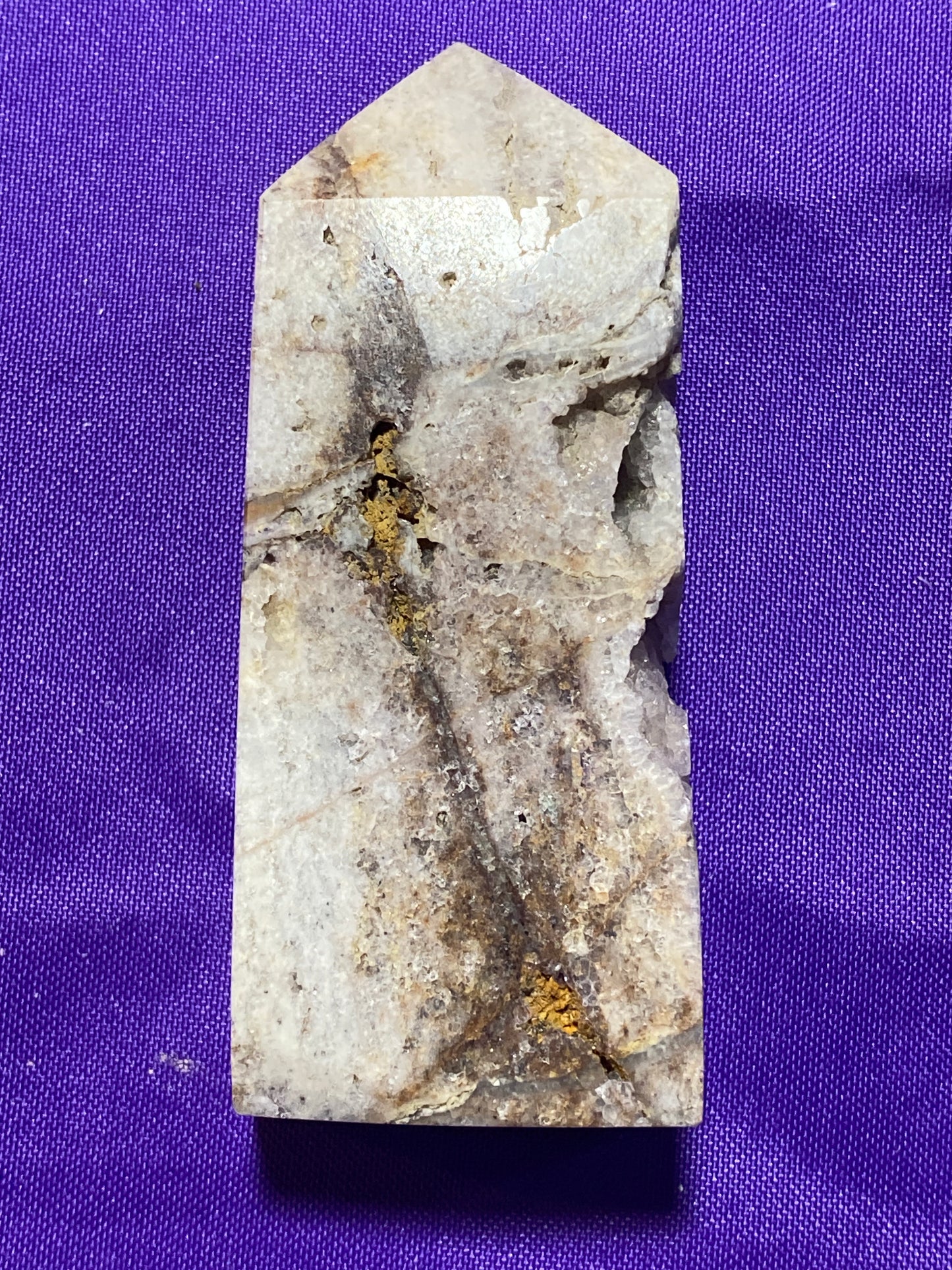 4” Quartzite Tower with Natural Quartz Druzy Pockets