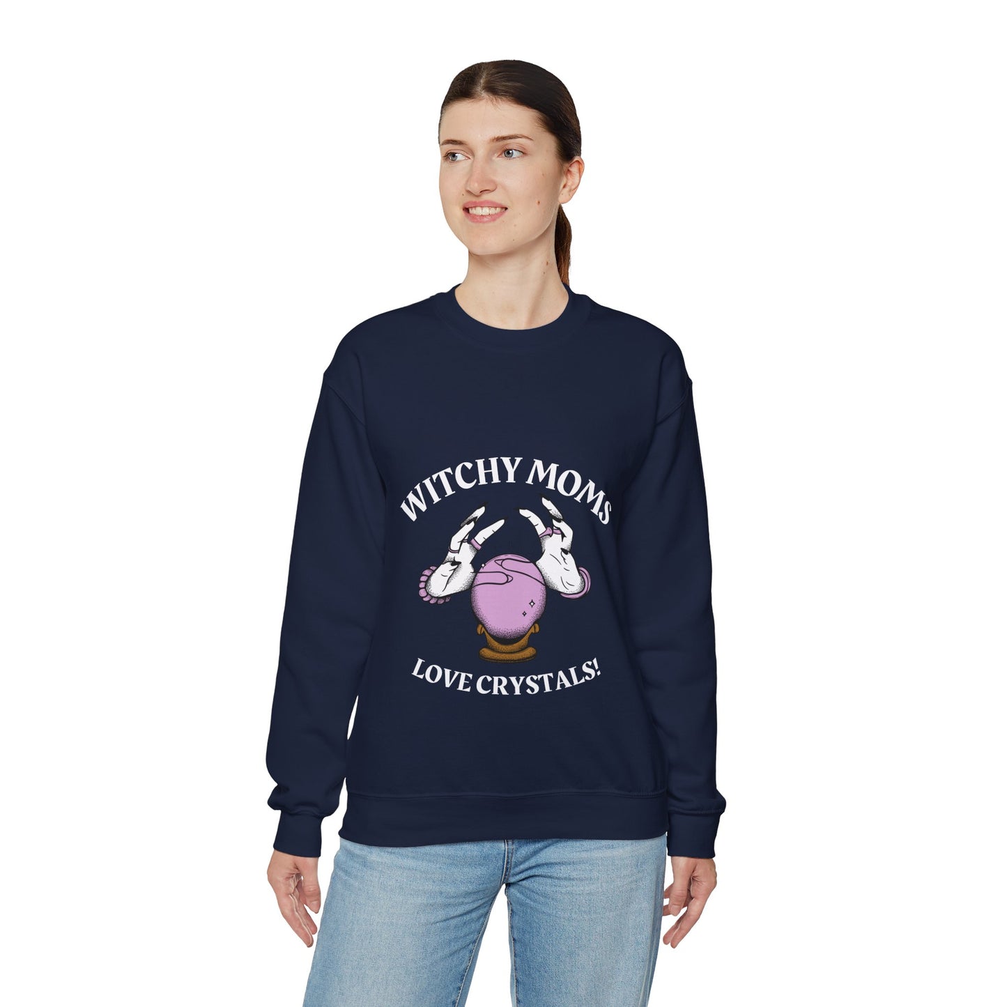 Witchy Moms Love Crystals Crewneck Sweatshirt