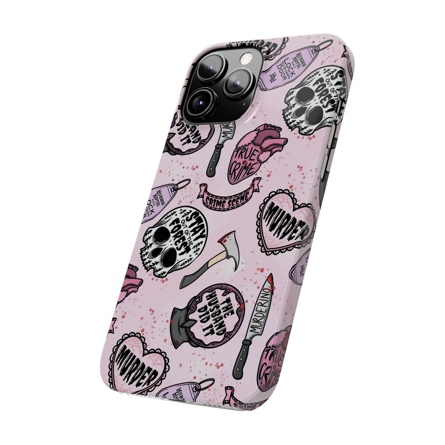 Pink True Crime Slim Phone Cases