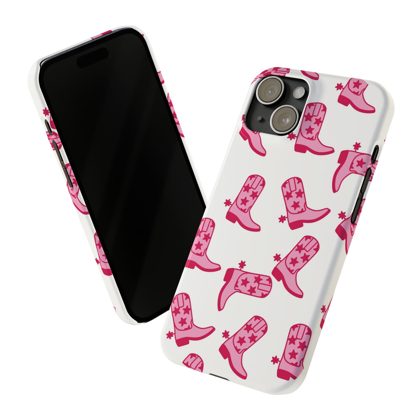 Pink Cowgirl/Cowboy Boots Slim Phone Cases