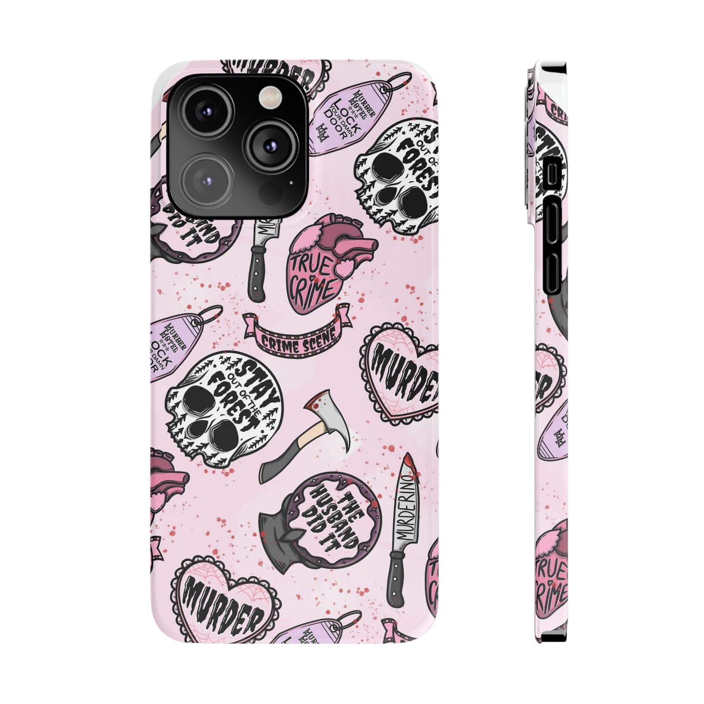 Pink True Crime Slim Phone Cases