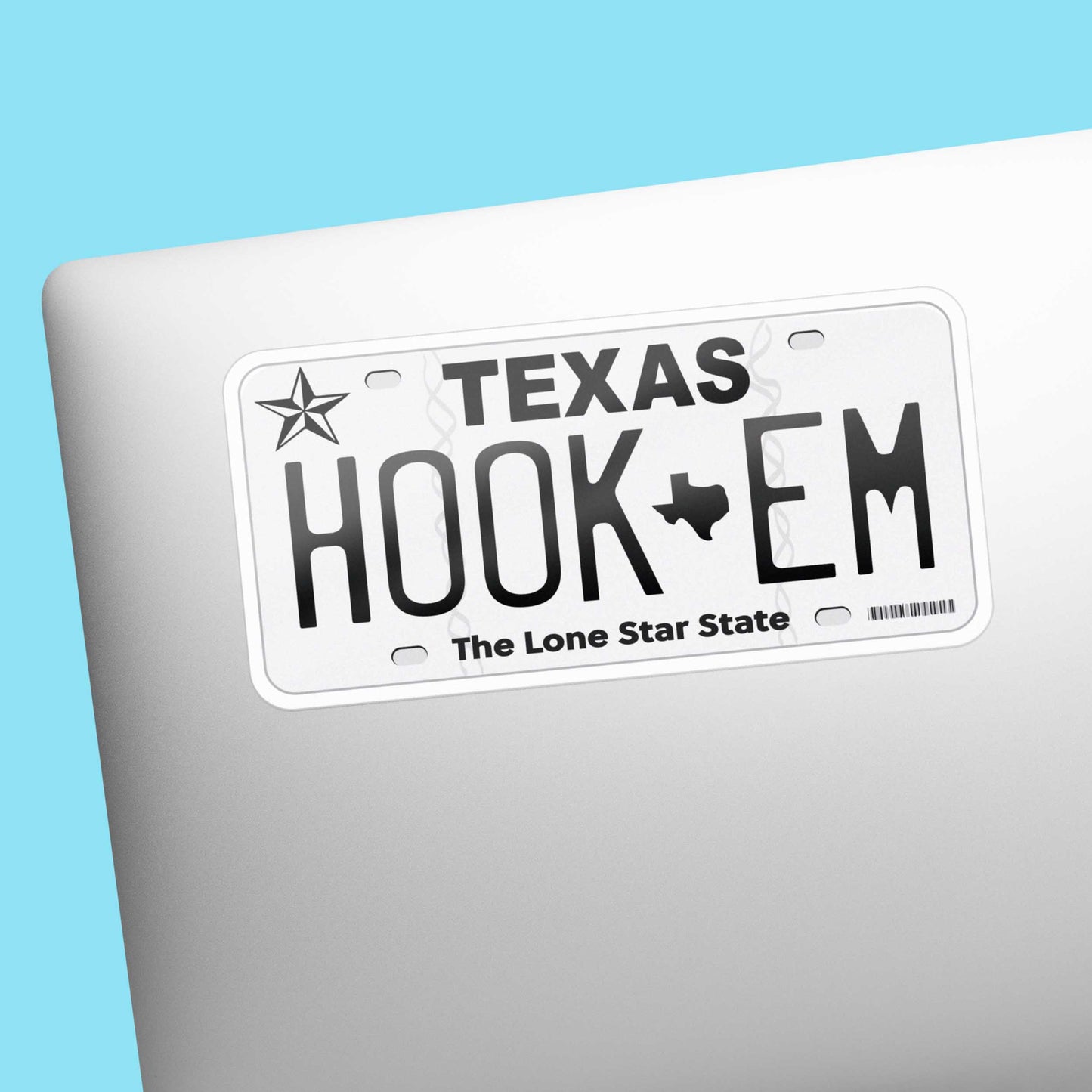 Hook Em Texas License Plate Sticker