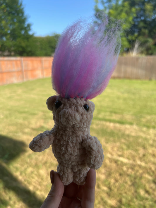 Mini 90's Style Troll Crochet Plushie