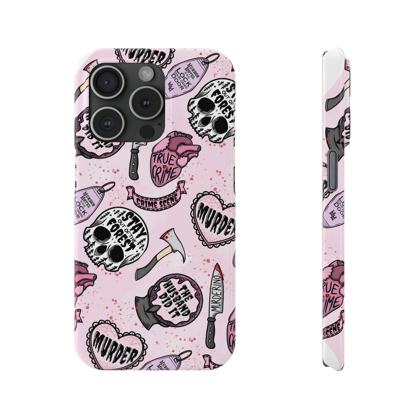 Pink True Crime Slim Phone Cases