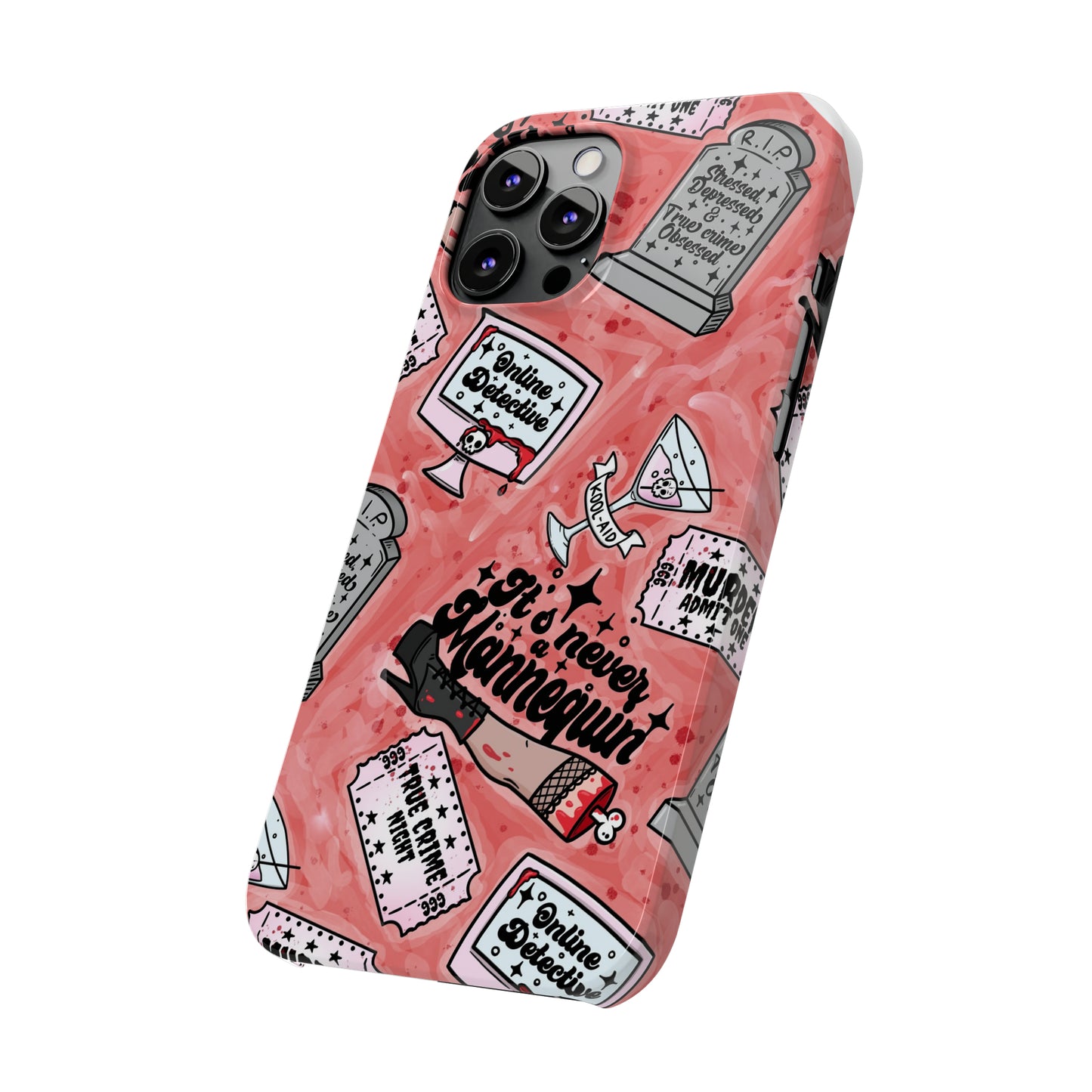 Red True Crime Slim Phone Cases