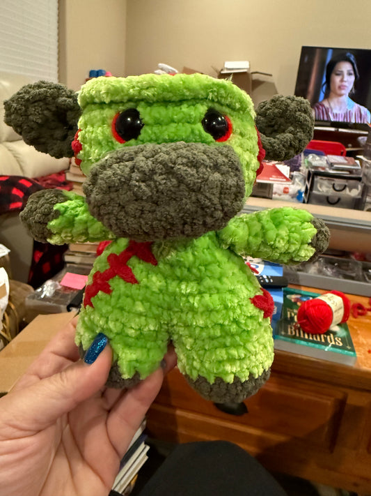 Zombie Cow Crochet Plushie