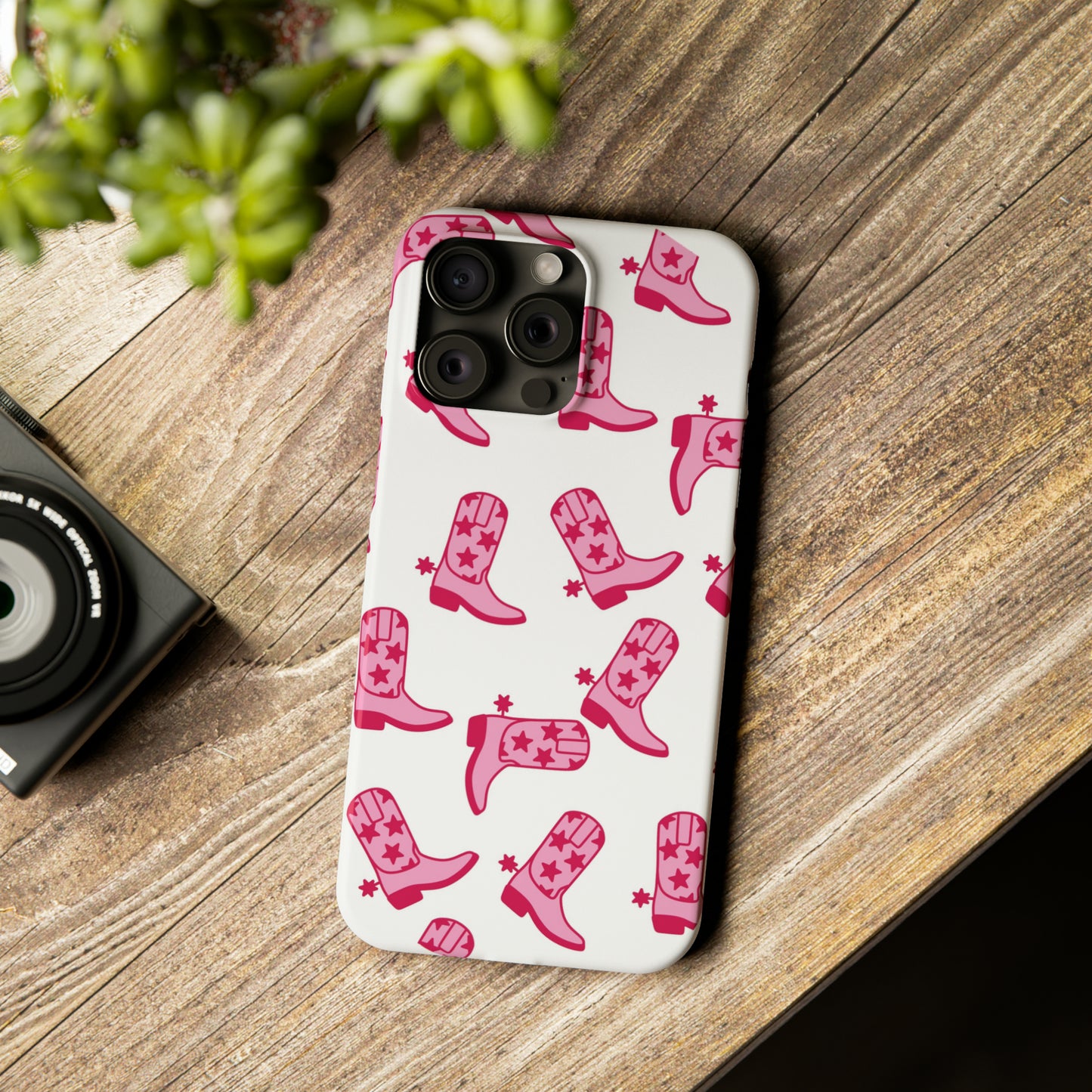 Pink Cowgirl/Cowboy Boots Slim Phone Cases