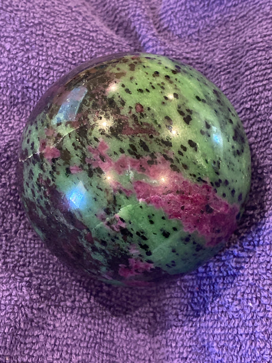 Large Ruby Zoisite Sphere 3.75”