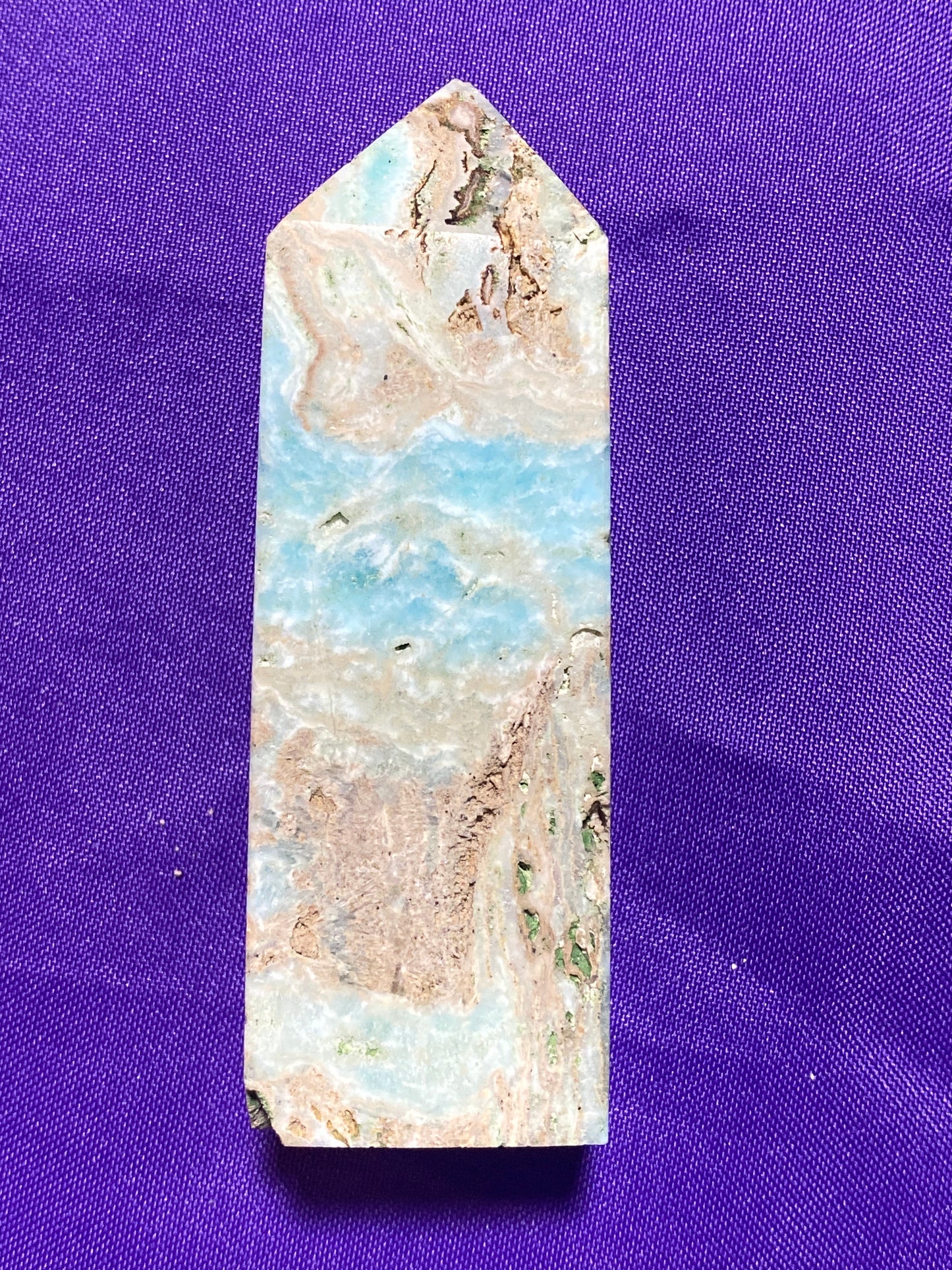Hemimorphite 4” Tower with Natural Pocket