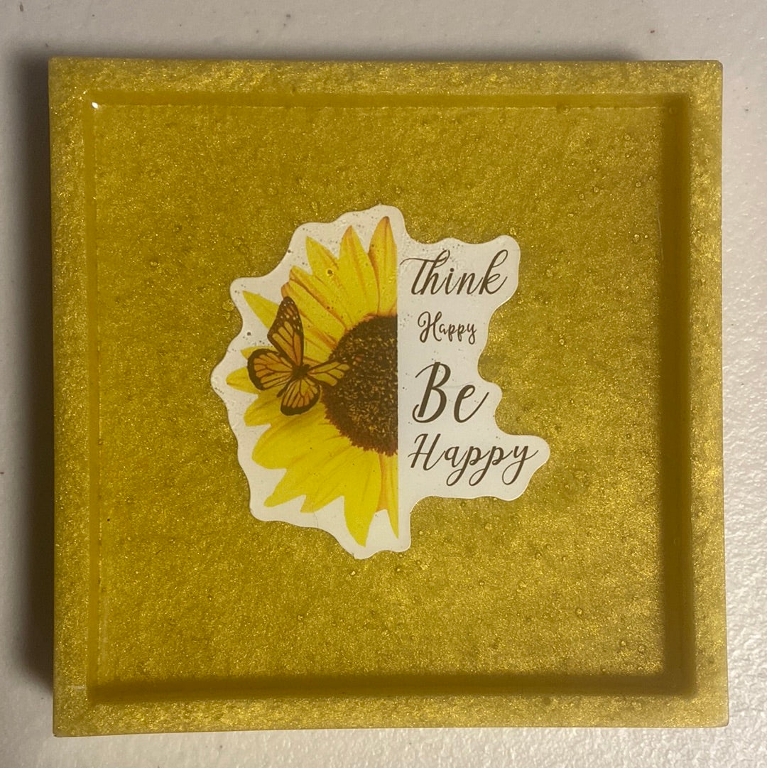 Sunflower Inspirational Handmade Resin Coasters