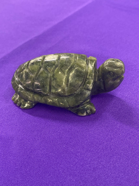 Serpentine Turtle Gemstone Carving