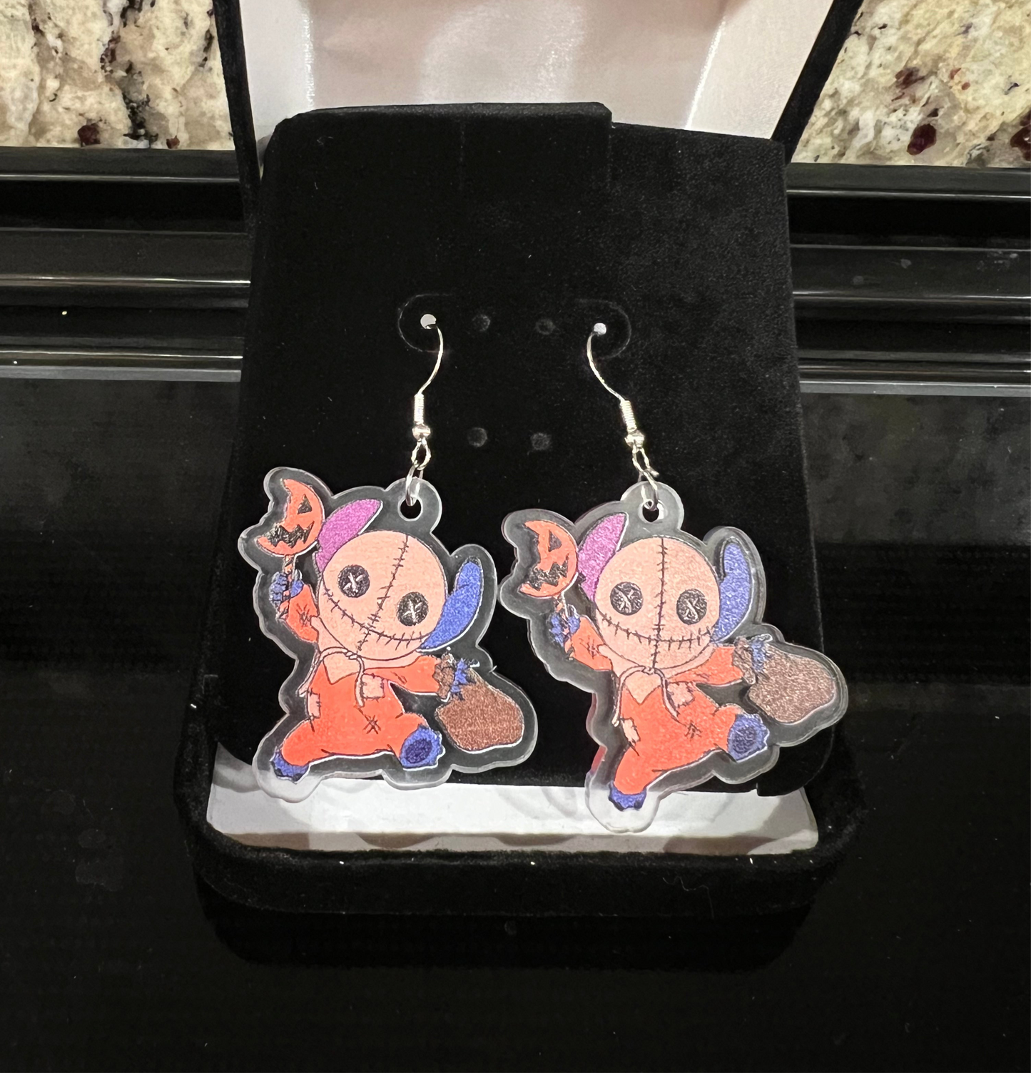 Experimental Alien Dressed as Evil Trick or Treater Sterling SIlver Earrings