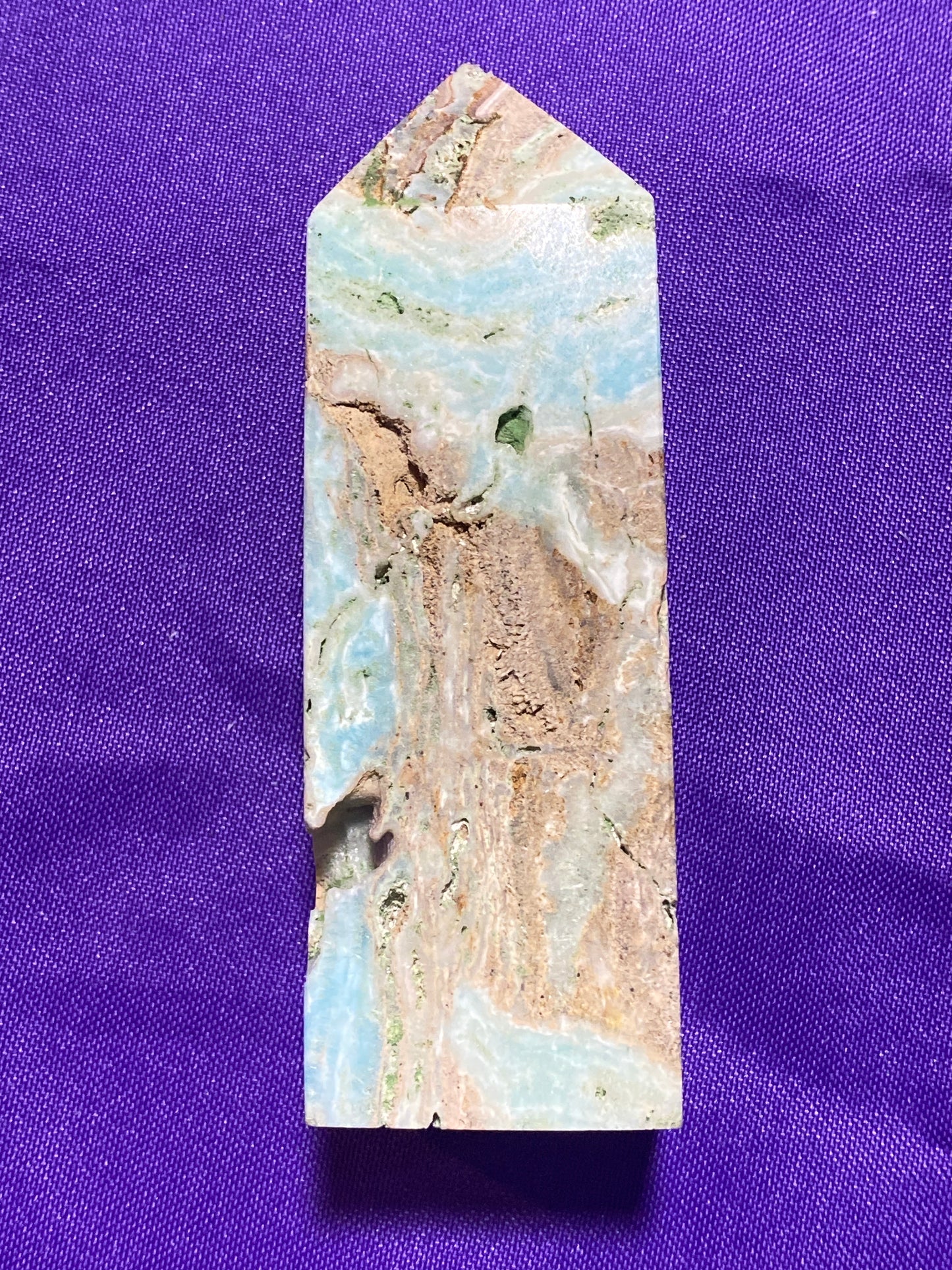 Hemimorphite 4” Tower with Natural Pocket