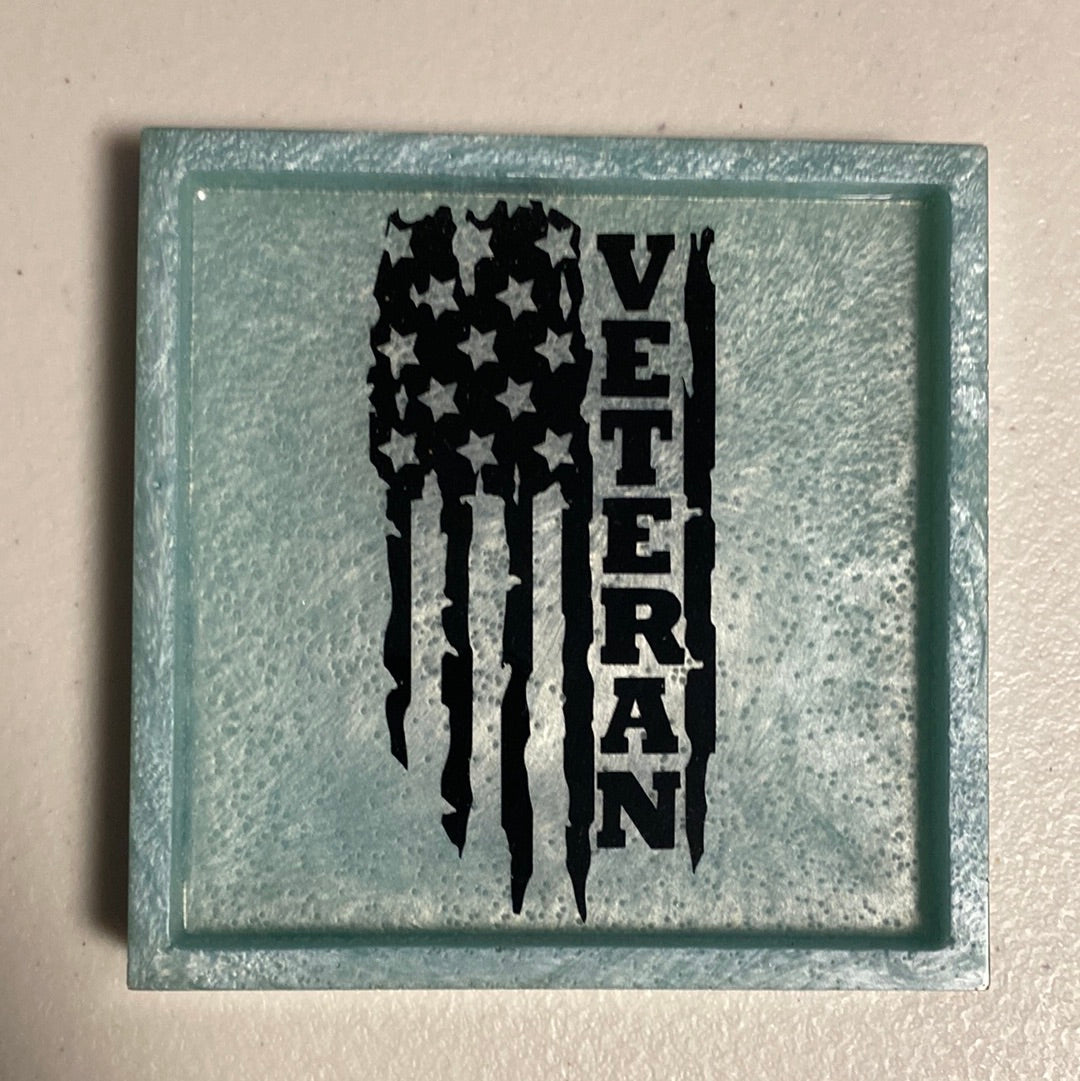 United States Military Decal Resin Coasters - singles or sets of 4