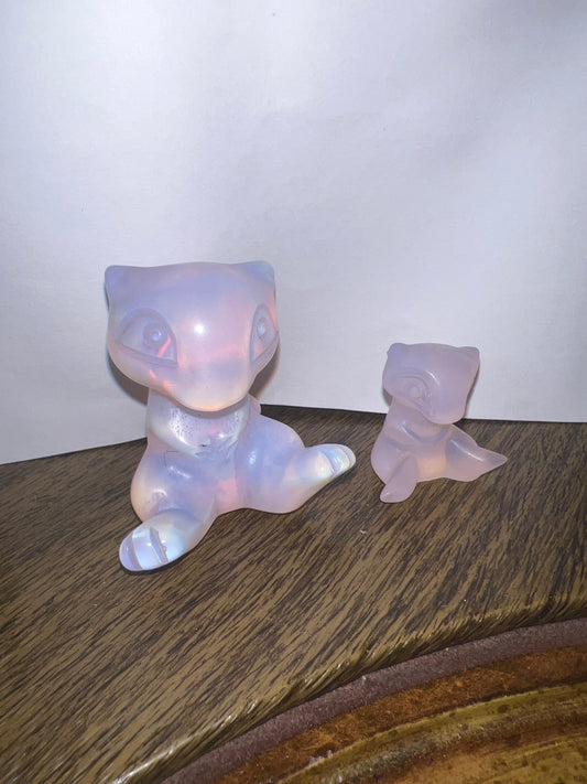 Pink Opalite Mew Carving