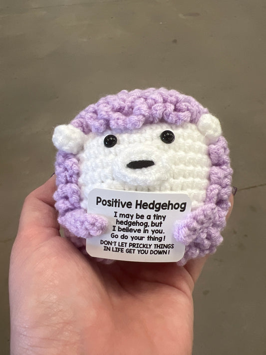 Positive Hedgehog Crochet Plushie