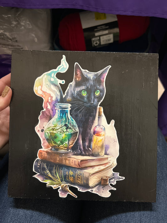 Magical Black Cat Wall Art - Gizmo