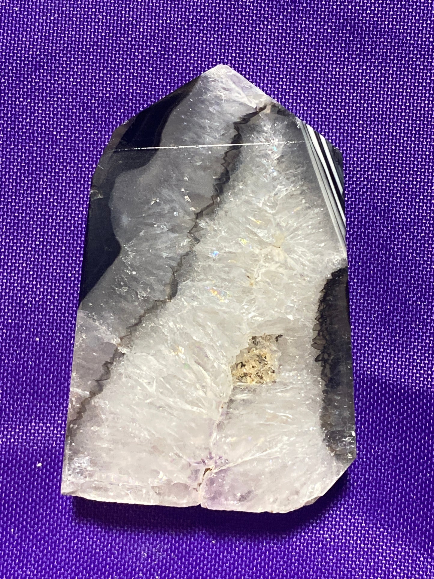 Black Agate Druzy 2” tall Mini Tower