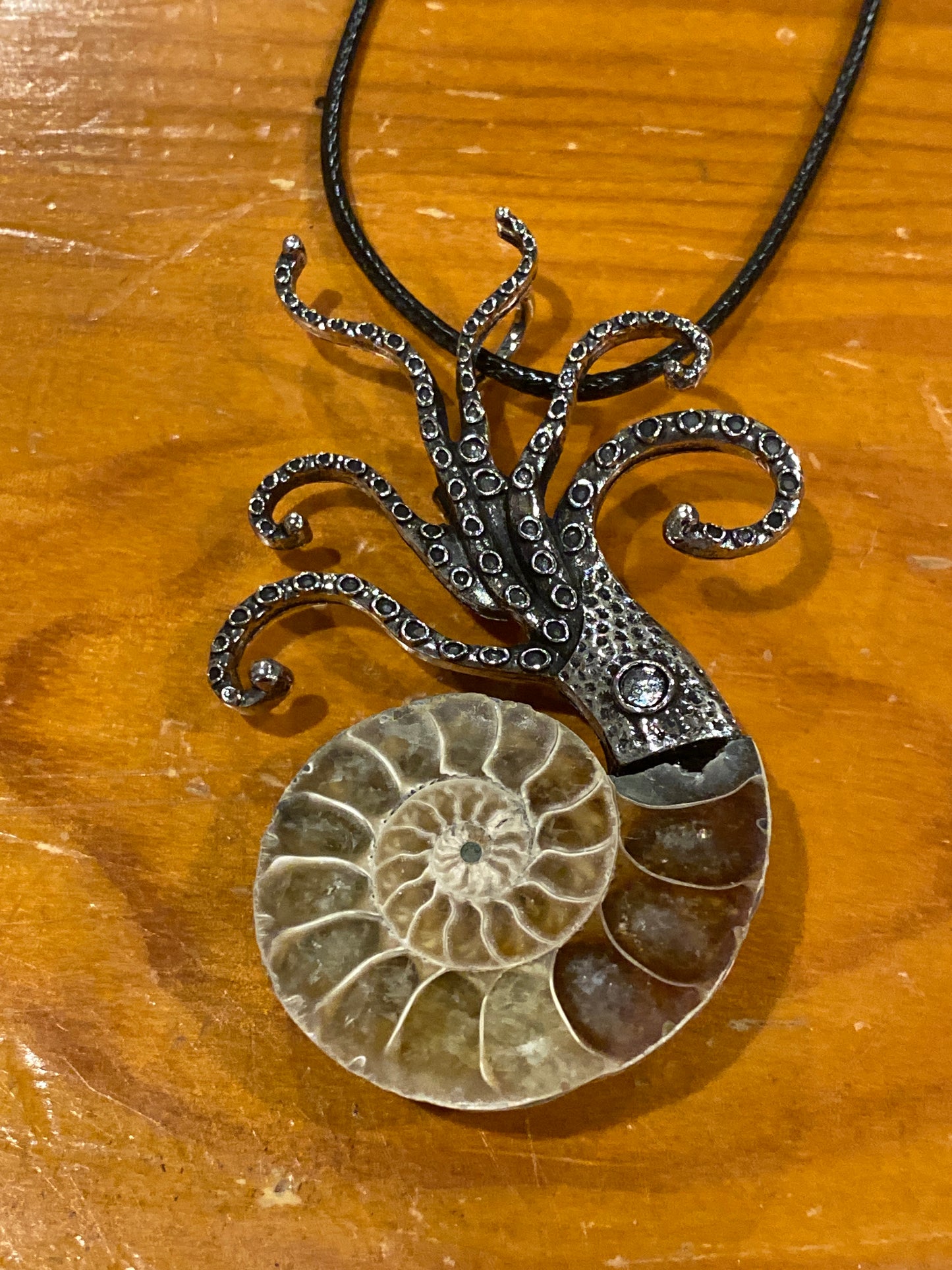 Ammonite Squid Necklace Pin