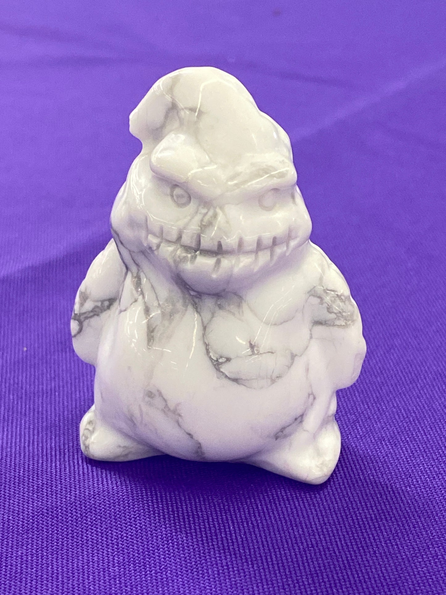 White Howlite Oogie Boogie Gemstone Carving