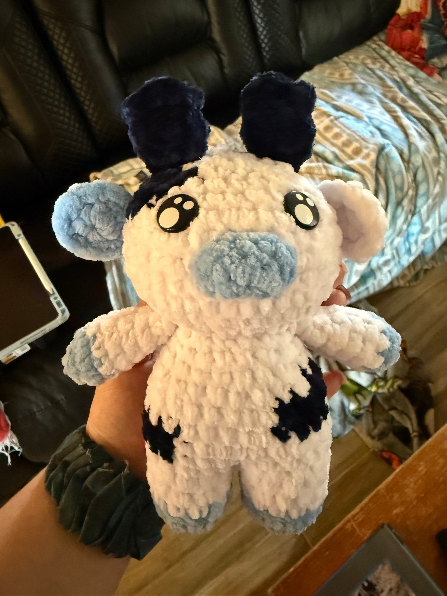 Blueberry Cow Crochet Plushie