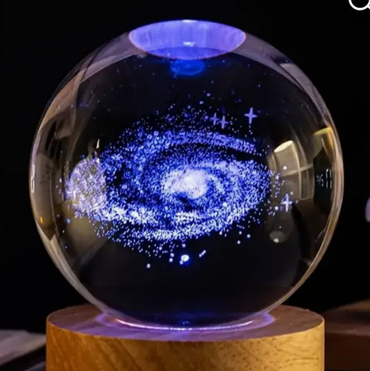 Laser Etched Glass Spheres with Stand - Regular stand or LED color rotating stand
