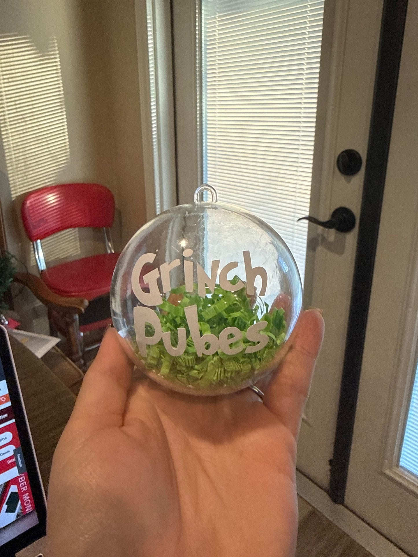 Grinch Pubes Christmas Ornaments