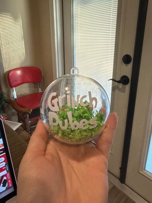 Grinch Pubes Christmas Ornaments